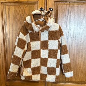 Outdoor Kids checker zip up hoodie